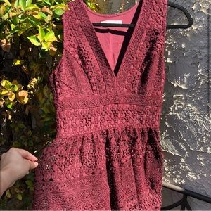 Abercrombie and Fitch maroon lace dress